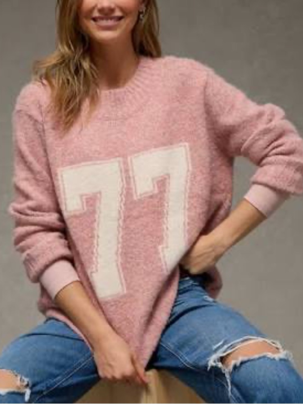 NWT AE Oversized Faux Mohair Wide Cuff Sweater sz S